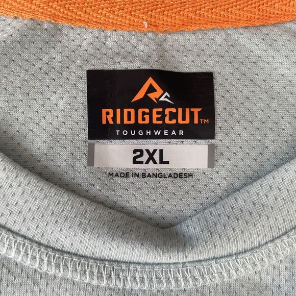 RIDGECUT Toughwear Mens 2XL Performance Shirt Blue Wicking Crew Short Sleeve Tee - Picture 2 of 5